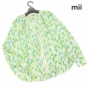 mii ミイ 春夏 花柄♪ フラワー柄 リラックスシルエット スキッパー ブラウス シャツ Sz.S　レディース アローズ取扱い　K4T00186_2#D