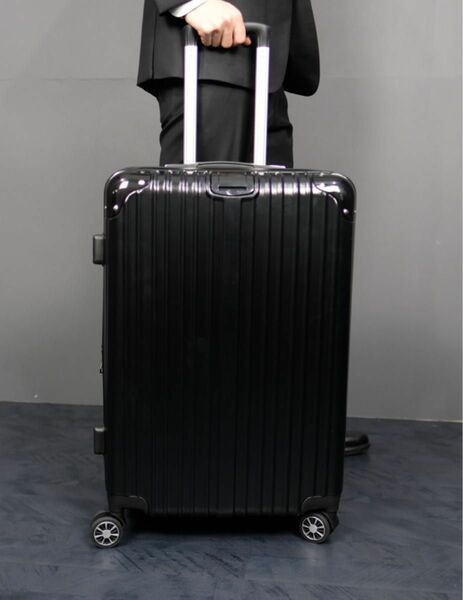 MIHARUスーツケース 6028# キャリーケース 超軽量 静音 ダブルキャスター 耐衝撃 360度回転 (ブラック　Mサイズ)