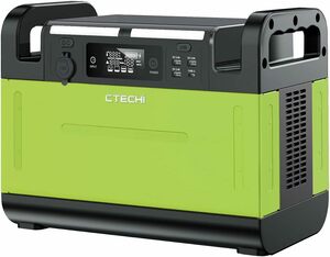 新品　CTECHi ポータブル電源 大容量 1500W リン酸鉄リチウムイオン電池 ポータブルバッテリー 蓄電池 非常用電源 1210Wh/378000mAh