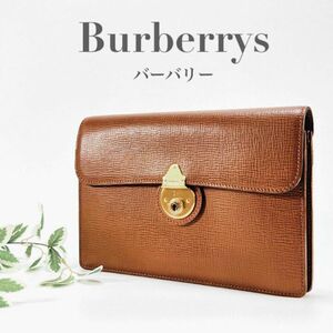  Burberry Burberrys клатч ручная сумочка Brown чай цвет Gold Gold металлические принадлежности бренд женский модный 