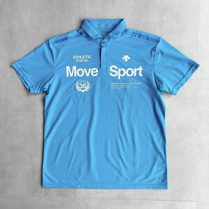 DESCENTE Move Sport デサント　サンスクリーン半袖ポロシャツ　水色　サイズO（XL）
