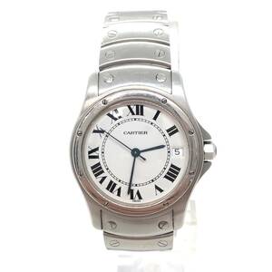 Cartier カルティエ サントス クーガー 1920 1 デイト 白文字盤 自動巻 サファイヤガラス 稼働品 時計 腕時計 ブランド 