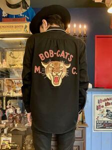 ◆ 定価38500円 24SS The Groovin High グルービンハイ Motorcycle Western Shirt BOB-CATS M.C. モーターサイクル ウエスタン シャツ M 黒