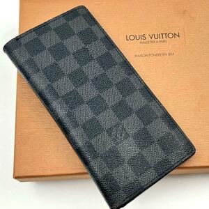 LOUIS VUITTON ルイヴィトン ダミエグラフィット ポルトフォイユ ブラザ 長財布 2つ折り メンズ レディース ブラック 黒 レザー 革