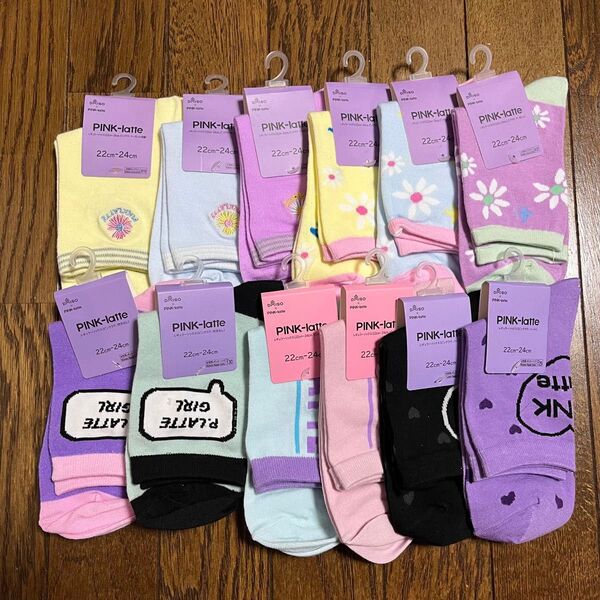 21)DAISO レディース レギュラー ソックス 22〜24cm 12足セット