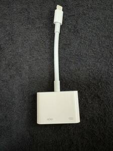 Apple 純正 Lightning Digital AVアダプタ MD826AM/A HDMI変換ケーブル