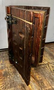 【No.431】ブック型収納箱 小物入れ アクセサリー入れ 木製 アンティーク調 インテリア オブジェ 雑貨 中古品