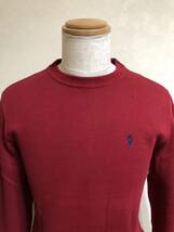 【美品】 Polo Ralph Lauren ポロ ラルフローレン スウェット トレーナー トップス サイズXS 長袖 165/88A 赤系色 裏起毛_画像3