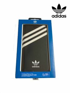 【新品】 adidas originals アディダス オリジナルス iPhone11pro 手帳型ケース フルカバー レザー 黒