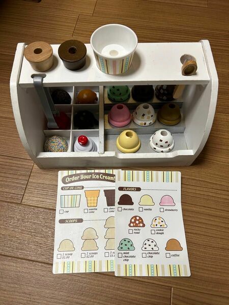 メリッサ&ダグ アイスクリーム屋さん 木製 おもちゃ ごっこ遊び Melissa&Doug 海外 訳あり 傷あり 中古