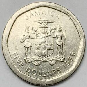 海外コイン　ジャマイカ 5ドル　1996年