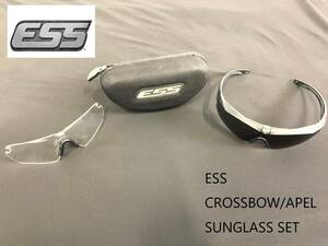 【米軍放出品】☆ESS CROSSBOW/クロスボウ ゴーグル サングラス ケース付 ミリタリー サバゲー バリスティックアイシールド(60)HB12QK#24-T