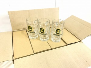 【米軍放出品】☆未使用品 ビールジョッキ 24個 360ml コップ LOWENBRAU/レーベンブロイ アサヒビール (120) ☆AB5JK-W#24