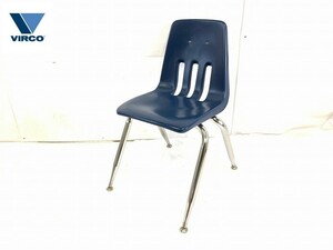 【米軍放出品】VIRCO LOS ANGELES 一人掛け 椅子 イス スタッキングチェア M-9000-16 ネイビー (180)☆AA31GK-2-W#24