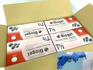【新品】Biogel ゴム手袋 サージカルグローブ 外科医手袋 50ペア×4箱 バイオジェル M-Lサイズ(7-1/2) REF40675 (140)☆CB20I