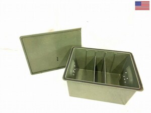 米軍放出品 道具箱 ツールボックス W56×D42×H28.5cm 仕切板付 ハードケース USMC Half Insert Container 収納ボックス(140)AB20IK-W#24