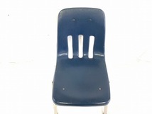 【米軍放出品】VIRCO スタッキングチェア 椅子 イス 1脚 ミッドセンチュリーモダン M-9018 ネイビー (200) ☆AB19WK-W#24_画像4