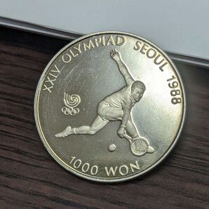 第24回 ソウル オリンピック プルーフ テニス 韓国 記念硬貨 コイン 五輪 硬貨 K405-①-v