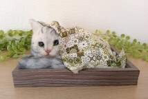 羊毛フェルト猫「K」アメリカンショートヘア　羊毛フェルト　可愛い　猫　ハンドメイド　猫雑貨　猫作品　一点物　インテリア　_画像1
