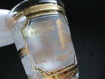 ☆1000スタ☆【未使用・シール付】CULVER アメリカ製 UNITED NATIONS ショットグラス リキュールグラス 国連モデル クリスタル 22K GOLD_画像6