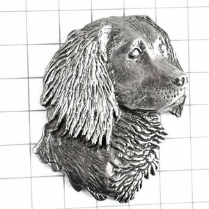 ピンバッジ・ゴールデンレトリバー犬の顔ピューター製シルバー銀色◆フランス限定ピンズ◆レアなヴィンテージものピンバッチ