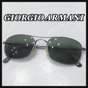 ☆GIORGIOARMANI☆ ジョルジオアルマーニ アルマーニ サングラス ブラック メタル グリーンレンズ アイウェア メンズ 男性 紳士 送料無料