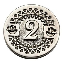 ボードゲーム「マラカイボ」の金属製　銀貨コイントークンのセット　メタルコインMaracaibo board game metal coin set_画像3