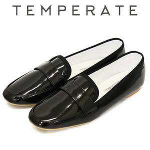 TEMPERATE (テンパレイト) UTA ポータブルスリッポン レインシューズ BLACK PATENT TMP016 36-約23.0cm