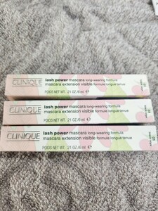 3本セット　CLINIQUE クリニークラッシュ パワー マスカラ ロングウェアリング フォーミュラ #01 ブラック オニキス 　6ml