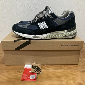 【送料無料】28.0cm New Balance M991NV NAVY MADE IN ENGLAND ニューバランス イギリス ネイビー グレー ホワイト 紺 UK9.5 US10の画像1