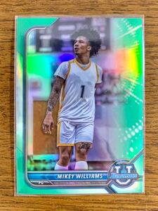 Mikey Williams Topps Bowman University Basketball 2021-22 Base Aqua Refractor 1st Bowman 250枚限定 マイキーウィリアムズ