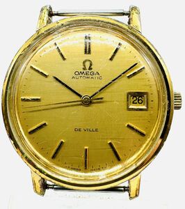 OMEGA オメガ 腕時計 メンズ AT 自動巻 DE VILE デビル ゴールド文字盤 アンティーク ラウンドフェイス デイト 可動品