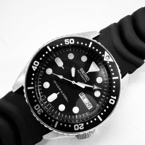 1円 稼動 良品 セイコー スキューバ ダイバー200 7S26-0030 AT/自動巻 黒文字盤 デイデイト 1RKT メンズ腕時計 の画像1