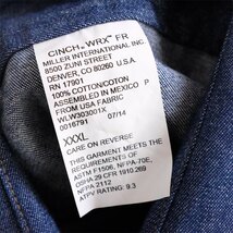 古着 大きいサイズ 未使用 CINCH WRX 難燃性 長袖デニムワークシャツ メンズUS-3XLサイズ 無地 デニムブルー系 tn-2112_画像6