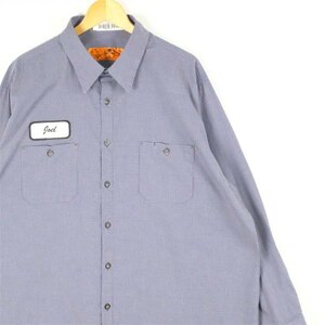 古着 大きいサイズ レッドキャップ SP10EX5 長袖ワークシャツ メンズUS-2XLサイズ チェック柄 ブルー×グレー系 tn-2170n