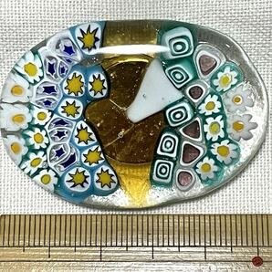 NO.1297 帯留め ガラス製 ミルフィオリ リメイク品(帯留 帯飾り 和装小物)ハンドメイド品の画像3