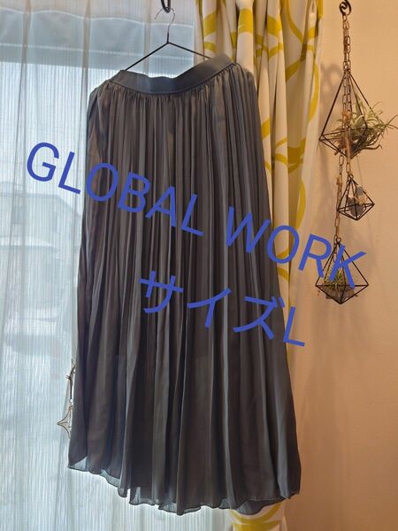 美品☆　グローバルワーク　GLOBAL WORK　サイズL　プリーツスカート　 ウエストゴム