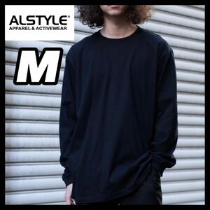 新品未使用 アルスタイル 無地長袖Tシャツ ロンT 黒 ブラック M