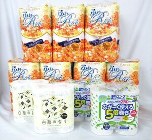 送料300円(税込)■rr209■トイレットペーパー(ふわリッチ ダブル 12ロール 等) 3種 11点【シンオク】