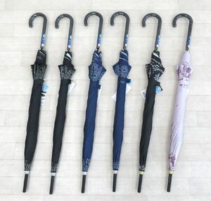 送料300円(税込)■zs599■レディース 晴雨兼用 傘 58cm 4種 6本【シンオク】