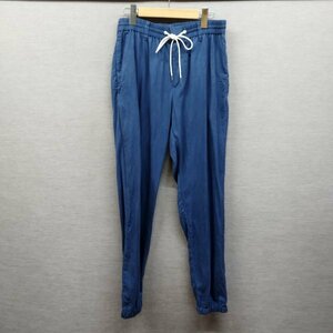 B33 VICTIM&CO ヴィクティム ロング パンツ ウエストゴム ジップフライ 薄手 テンセル メンズ ブルー サイズ XL オールシーズン