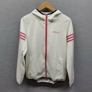 B48 adidas Adidas Zip up Parker f-ti- total pattern star Logo embroidery sport training lady's white pink M
