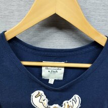 B89 Abercrombie & Fitch アバクロンビー＆フィッチ A＆F 半袖 Tシャツ カットソー フロント キャラクター レディース ネイビー サイズ L_画像2