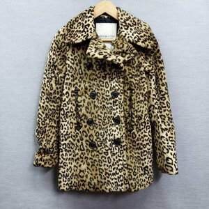 B170 RALPH LAUREN ラルフ ローレン ファー コート ダブル ヒョウ柄 レオパード ギャル アウター レディース ブラウン サイズ XXS