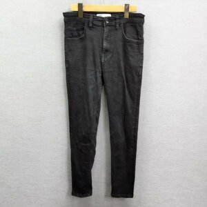 B266 ZARA ザラ デニム パンツ スキニー ストレッチ カジュアル レディース ブラック USA 30 オールシーズン