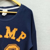 B296 X-girl エックスガール 長袖 カットソー ロンT 丸首 ワッフル 数字 ナンバリング CAMP12 ネイビー 紺 レディース サイズ 2 サーマル_画像4