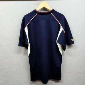 B422 MIZUNO ミズノ 半袖 トレーニング ウェア スポーツ ヘンリーネック baseball 野球 ポリエステル メンズ ネイビー サイズ O カットソーの画像6