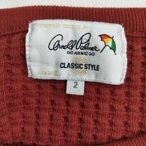 B502 Arnold Palmer アーノルド パーマー ニット ワッフル 生地 長袖 カットソー コットン レディース ブラウン サイズ 2_画像7