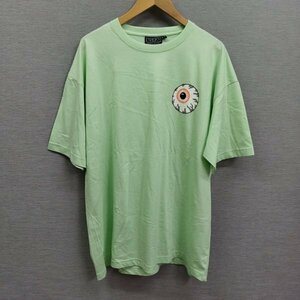 B522 MISHKA ミシカ Tシャツ カットソー 半袖 ワンポイント 目玉 アイコン クルーネック ストリート スケーター メンズ ミントグリーン XL