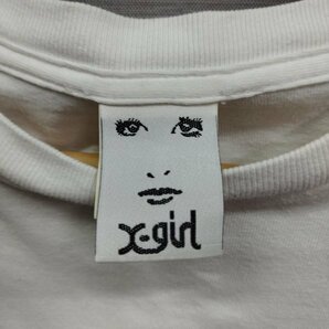 B547 X-GIRL エックスガール 半袖 Tシャツ ワンサイズ ホワイト 上下反転 ロゴ プリント クルーネック ストリート カジュアルの画像6